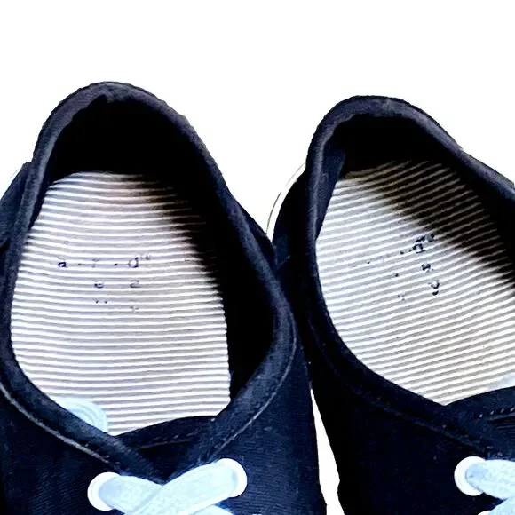 A New Day Target Sneakers Chunky Canvas Textile Black Lace Women 7 Chucks Preppy - Picture 13 of 14